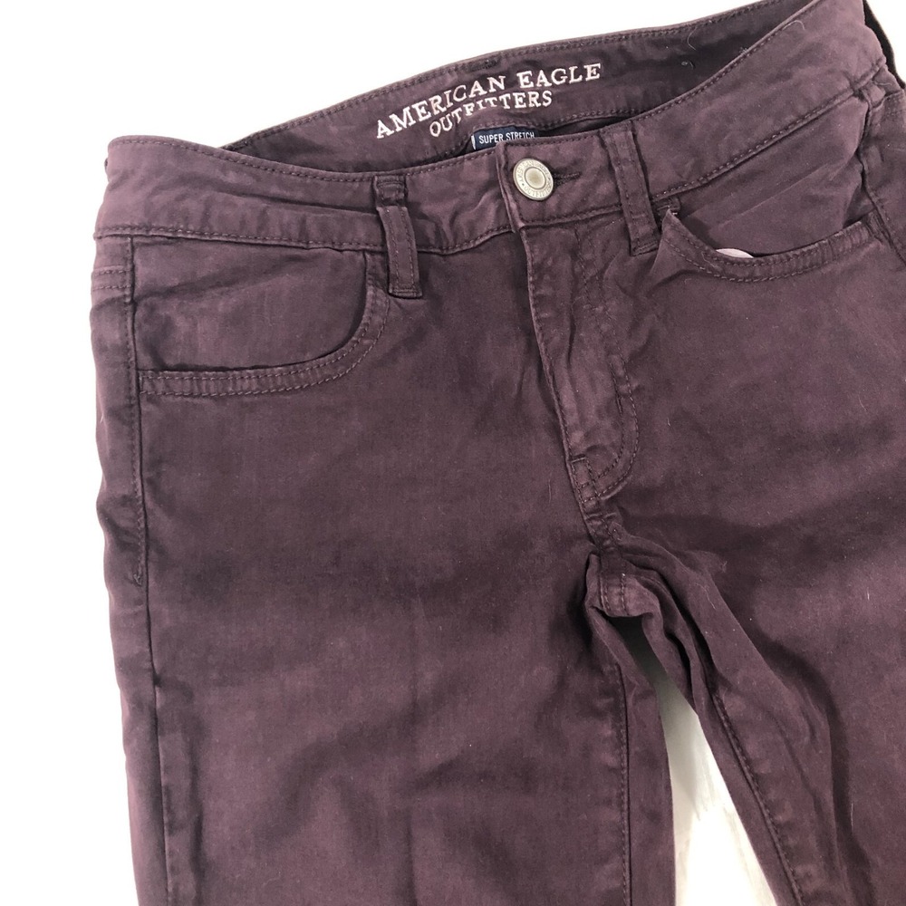 American Eagle Jeans Women's 6 Purple Super Stretch Jegging Pants AEO Sateen